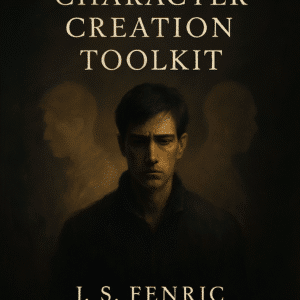 Cover of “The Complete Character Creation Toolkit” by J. S. Fenric, published by Skaldarion Studios. A solemn figure stands between two ghosted silhouettes, evoking psychological depth and internal conflict.